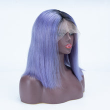 Load image into Gallery viewer, 1b Roots with Periwinkle Color Bob Wigs Lace Front Bob