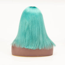 Load image into Gallery viewer, Dusty Blue Color 13×4 Lace Front Wigs Bob Straight Virgin Human Wig