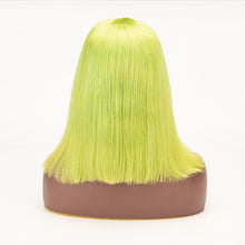 Load image into Gallery viewer, Bob Straight Fluorescence Green Color Hair 13×4 Lace Front Wigs