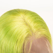 Load image into Gallery viewer, Bob Straight Fluorescence Green Color Hair 13×4 Lace Front Wigs