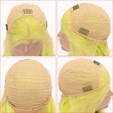 Load image into Gallery viewer, Bob Straight Fluorescence Green Color Hair 13×4 Lace Front Wigs