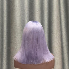 Load image into Gallery viewer, Periwinkle Color Human Hair Lilac Bob Wig 13x4 Lace Front 10-16 Inch