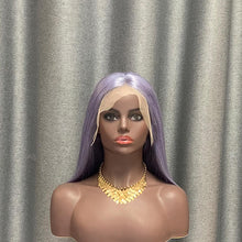 Load image into Gallery viewer, Periwinkle Color Human Hair Lilac Bob Wig 13x4 Lace Front 10-16 Inch