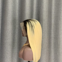 Load image into Gallery viewer, blonde bob wig with dark roots