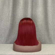 Load image into Gallery viewer, short burgundy bob wig 14 inch