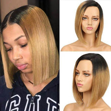 Load image into Gallery viewer, Ombre Honey Blonde Straight Hair 13×4 Lace Bob Wigs