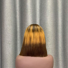 Load image into Gallery viewer, 3T #1b/ 30/ 4 Ombre Color Bob Wig T Part Lace Straight Human Hair