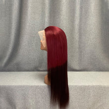 Load image into Gallery viewer, Burgundy/ #2 Ombre Colored 13x4 Lace Front Virgin Human Hair Wig