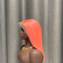 Load image into Gallery viewer, 13X6 Lace Front Pink Bob Wig Straight Human Hair 10-16 Inch Available