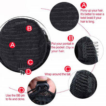 Load image into Gallery viewer, Drawstring Ponytail Virgin Hair Wrap Around Weight 100 Grams