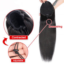 Load image into Gallery viewer, Drawstring Ponytail Virgin Hair Wrap Around Weight 100 Grams