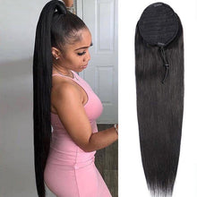 Load image into Gallery viewer, Drawstring Ponytail Virgin Hair Wrap Around Weight 100 Grams