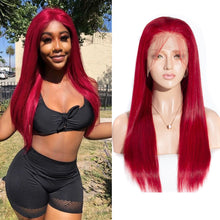 Load image into Gallery viewer, Red 13×6 Lace Front Wig Straight