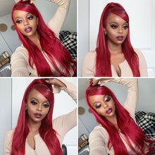 Load image into Gallery viewer, Red 13×6 Lace Front Wig Straight