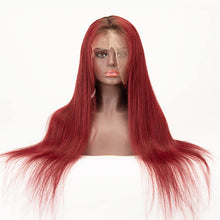Load image into Gallery viewer, 1b/99j Straight Hair Full Lace Wig 150% Density Virgin Human Hair