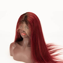 Load image into Gallery viewer, 1b/99j Straight Hair Full Lace Wig 150% Density Virgin Human Hair
