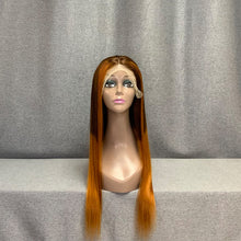 Load image into Gallery viewer, #4-Golden Colored Straight Human Hair Lace Front Wig 18-24 Inch Available