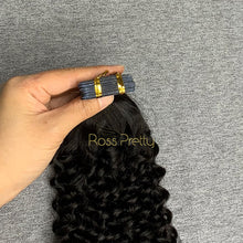 Load image into Gallery viewer, #1b Kinky Curly Tape In Human Hair Extensions 20 Pieces/ Pack