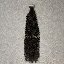Load image into Gallery viewer, #1b Kinky Curly Tape In Human Hair Extensions 20 Pieces/ Pack