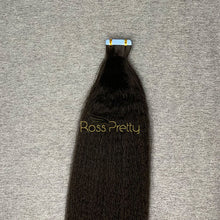 Load image into Gallery viewer, #1b Kinky Straight Tape In Human Hair Extensions
