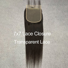 Load image into Gallery viewer, Straight Hair 7x7 Lace Closure With Baby Hair 100% Human Hair