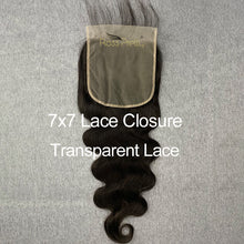 Load image into Gallery viewer, Body Wave Hair 7x7 Lace Closure With Baby Hair 100% Human Hair
