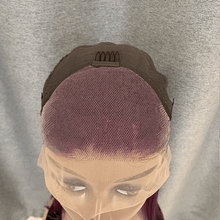 Load image into Gallery viewer, Purple Human Hair Straight 13x4 Lace Front Wig