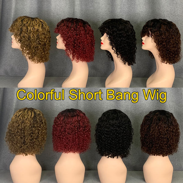 Colorful Short Bang Wig