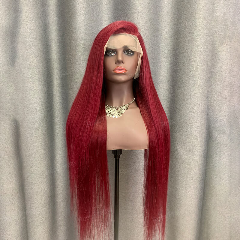 Burgundy Human Hair Lace Front Wig 99j Wig