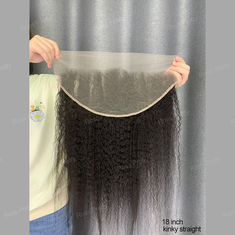 Kinky Straight 13x6 Frontal Transparent Swiss Lace Human Hair Beauty Supply