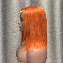 Load image into Gallery viewer, Ginger 350 Color Human Hair 2x6 Lace Closure Bob Wig 10 Inches

