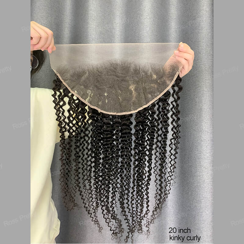Kinky Curly Lace Frontal 13x6 Transparent Swiss Lace Human Hair Beauty Supply
