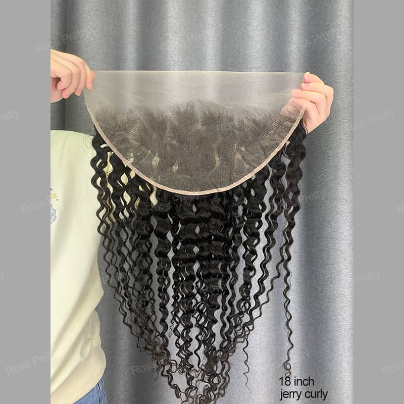Lace Frontal 13x6 Transparent Swiss Lace Jerry Curly Frontal Human Hair Beauty Supply