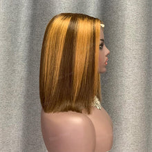 Load image into Gallery viewer, Highlight Bob Wig 2x6 Lace Closure Wig 10 Inches Straight Human Hair
