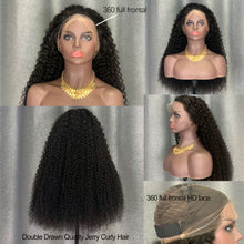 Load image into Gallery viewer, 360 Lace Wig Jerry Curly Texture Hair Natural Ponytail Wig
