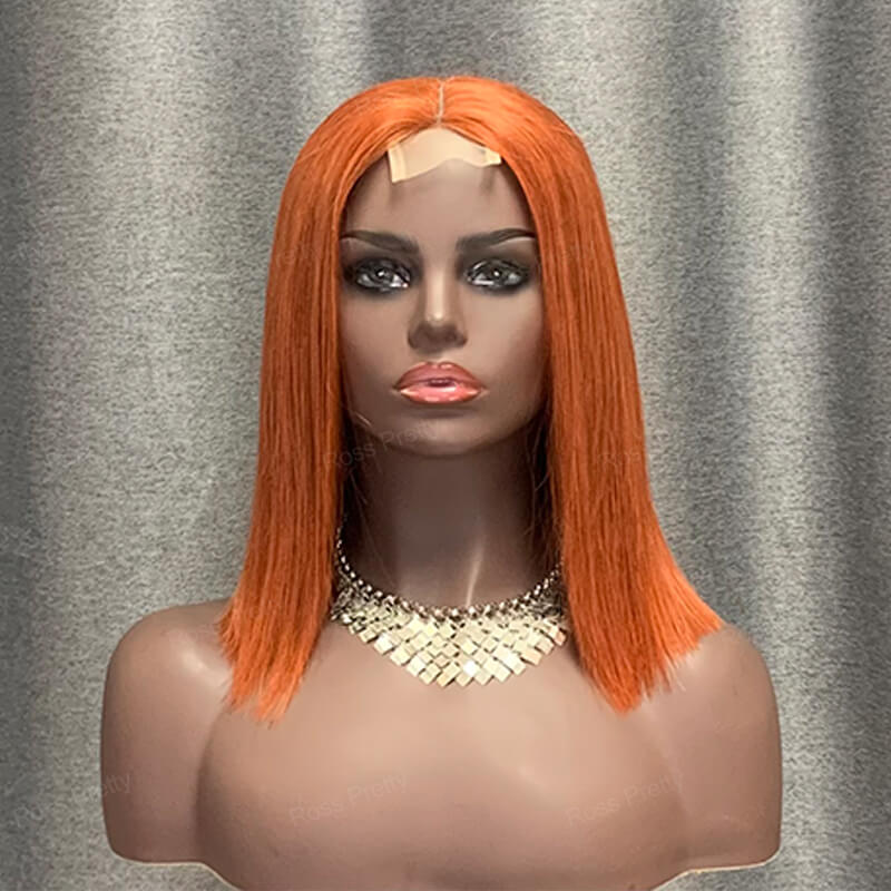Ginger 350 Color Human Hair 2x6 Lace Closure Bob Wig 10 Inches