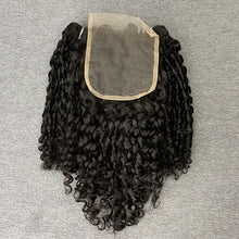 Load image into Gallery viewer, Pixie Curly Bundles Double Drawn Hair Weaves 3PCS With 4x4 Lace Closure
