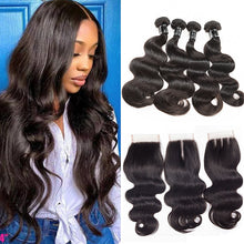 Load image into Gallery viewer, Body Wave Virgin Hair 4 Bundles With Closure
