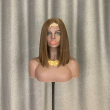 Load image into Gallery viewer, Kim K Bob Style 2x6 Lace Bob Wig Brown Human Hair
