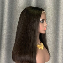 Load image into Gallery viewer, Double Drawn Hair Bob Wig 5x5 Closure Wig Blunt Cut Bob Wig Bone Straight Hair
