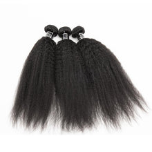 Load image into Gallery viewer, Kinky Straight Virgin Hair 3 Bundles With 4x4 Closure
