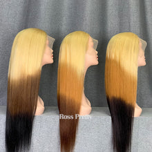Load image into Gallery viewer, Candy Corn Hair Ombre Human Hair Wig 13x4 Lace Frontal
