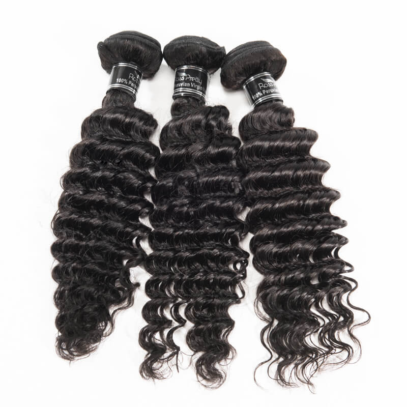 Virgin Brazilian Deep Wave Bundles 100% Human Hair Sew-in Weave