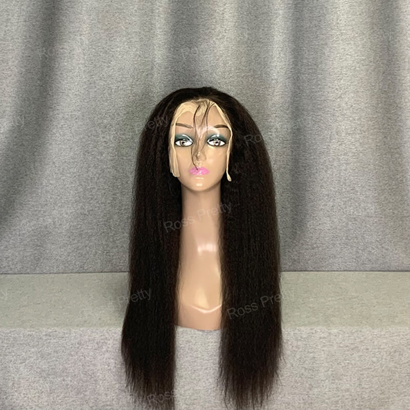 Kinky Straight Human Hair 13x6 Lace Frontal Wig