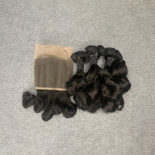 Load image into Gallery viewer, Spring Curly Double Drawn Hair 3 Bundles With 13x4 Lace Frontal

