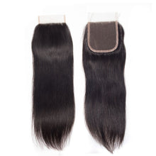 Load image into Gallery viewer, Straight Hair 3 Bundles With 4x4 Closure 100% Virgin Hair
