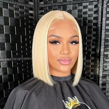 Load image into Gallery viewer, 4x4 HD Lace Bob Wig 613 Blonde Human Hair
