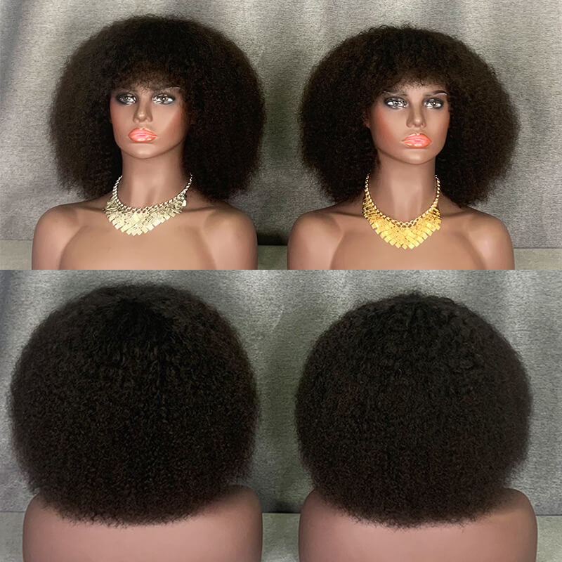 Afro Wigs 10-12 Inch Human Hair For Women