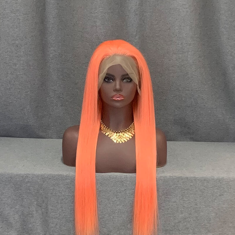 Pink Color Hair Lace Front Wig Straight