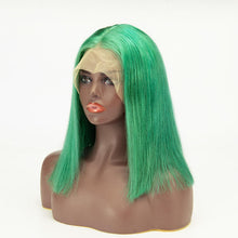 Load image into Gallery viewer, Bob Straight Hair Dark Green Color 13×4 Lace Front Wigs Virgin Human Hair
